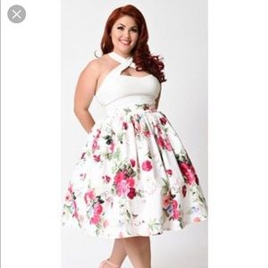 High waist swing skirt plus size
